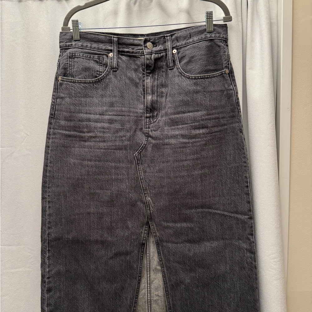 Gray Denim Madewell Midi Skirt